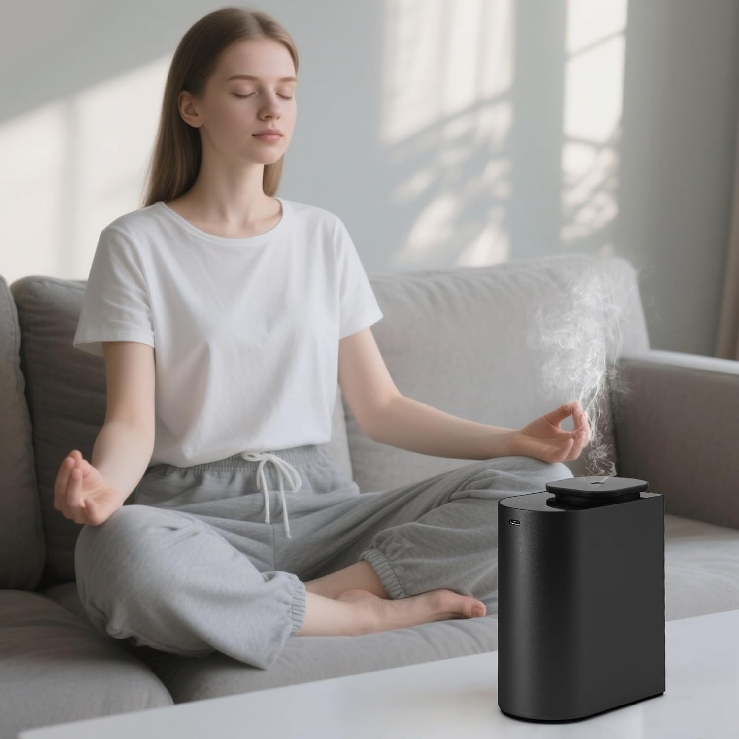 Waterless Scent Essential Oil Diffuser for Hotel,Whole House,Large Room, Office，Home，200ML Large Capacity, Covering 1500 Square feet (Black-C)