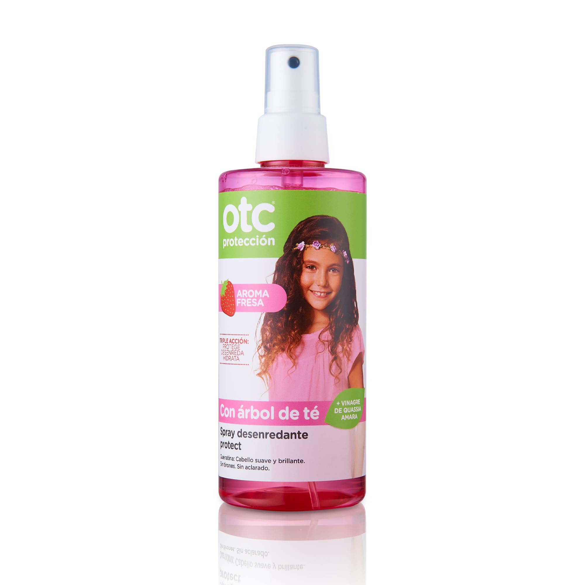 OTC Protect Spray Desenredante Fresa, Protege, Desenreda e Hidrata el Cabello, con Queratina, Árbol de Té y Vinagre de Quassia, Apto a Partir de 1 Año, 250 ml