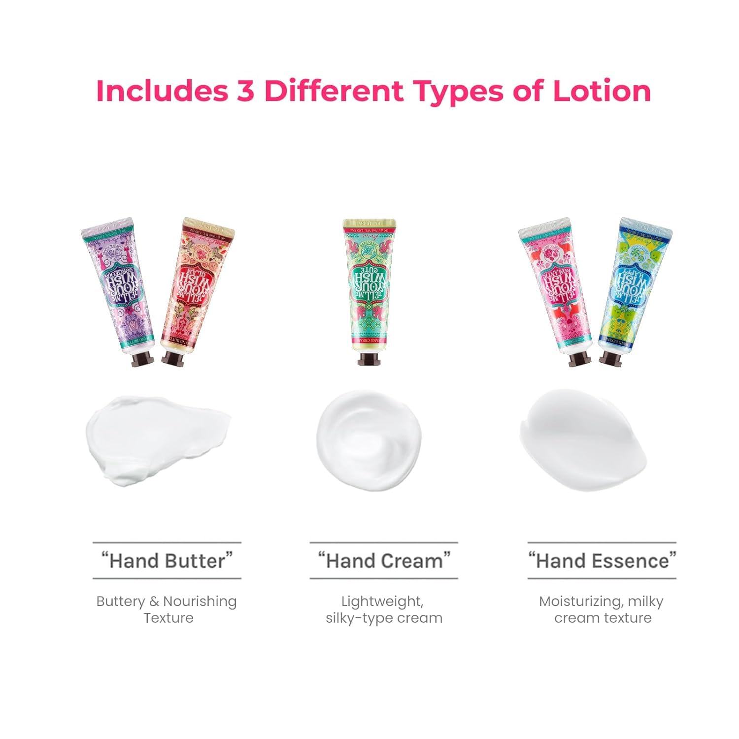 Ariul Hand Cream Lotion Moisturizer, Tell Me Your Wish Natural Hand Cream Gift Set, Shea Butter, Keratin, Anthocyanin, 5 Travel Size (1.06 oz each) in Gift Box, Gift for Her, Mom, and Your Loved Ones