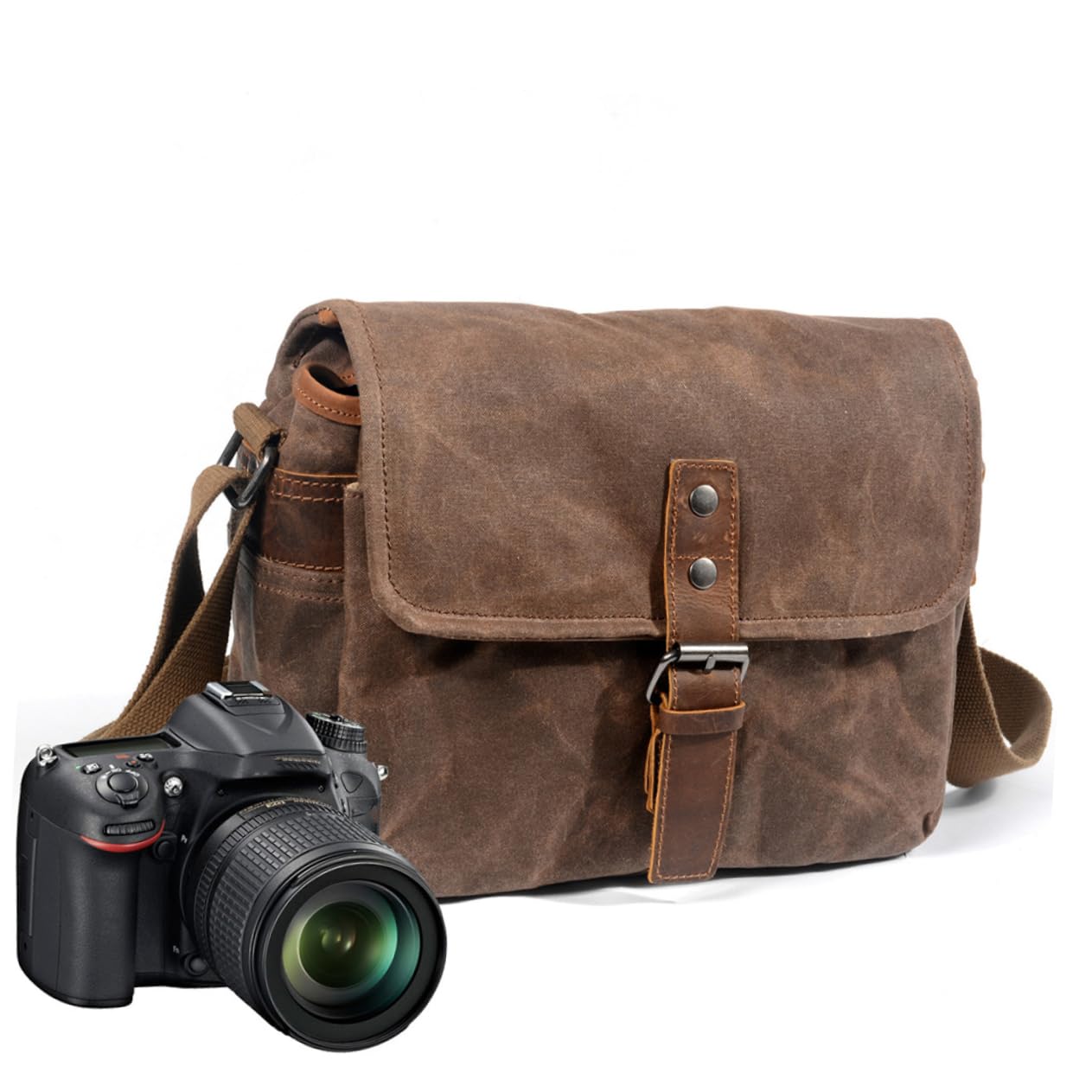 Paquet Appareil Photo en Toile Coffée Étanche pour Usage Quotidien