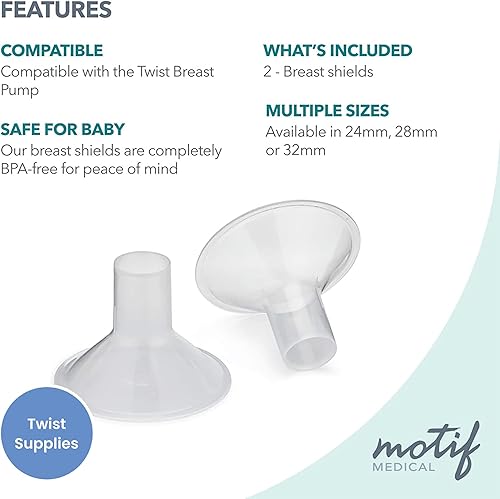 Miniatura 3 de Motif Medical, Protectores de pecho Twist Lactation, compatibles con extractor de leche Motif Twist, maternidad, accesorios de extracción de senos,