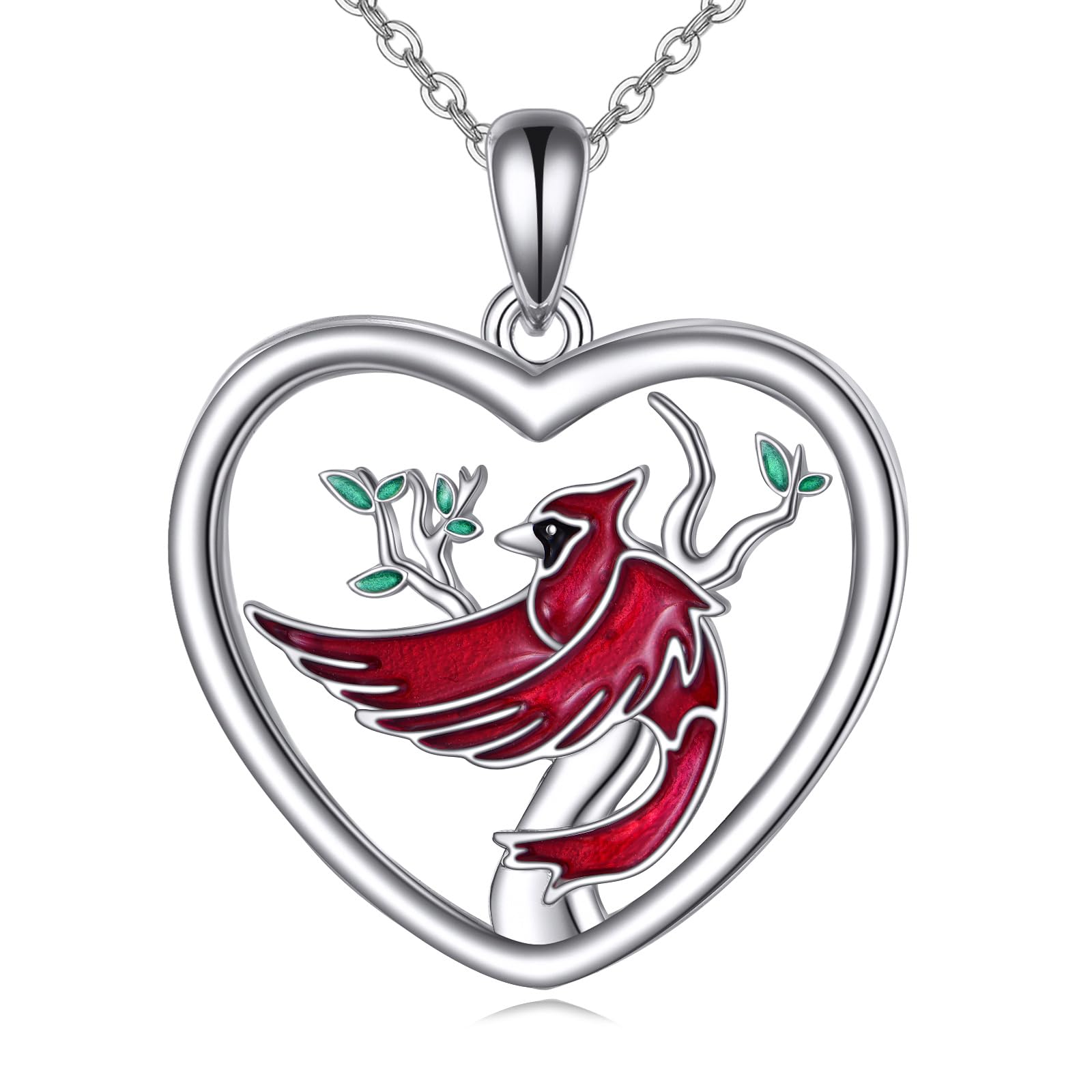 Collier oiseau Cardinal rouge, bijou d'amour raffiné - 6