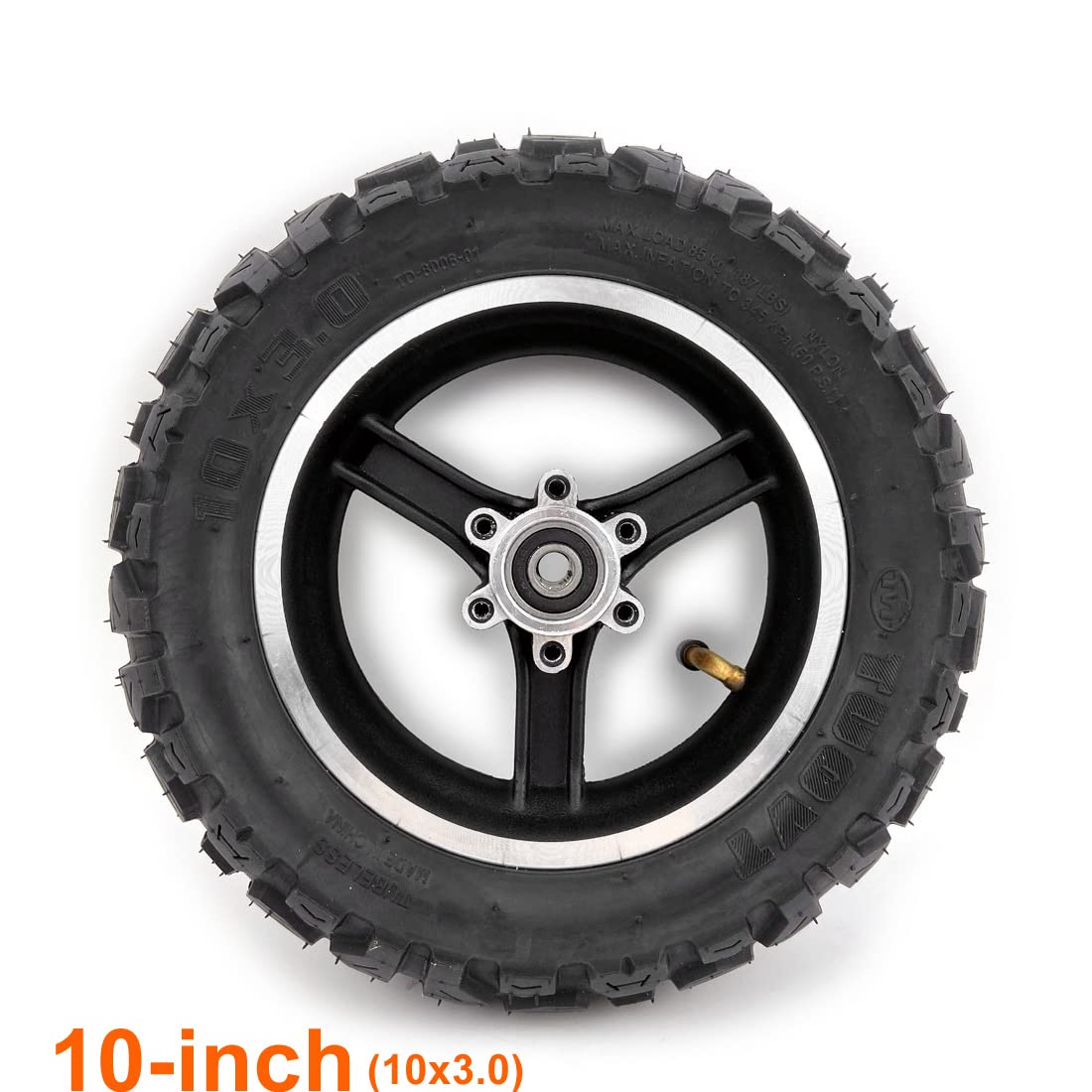 Roue gonflable 10x3.0 avec pneu de montagne et chambre à air compatible avec frein à disque pour scooter électrique tout-terrain