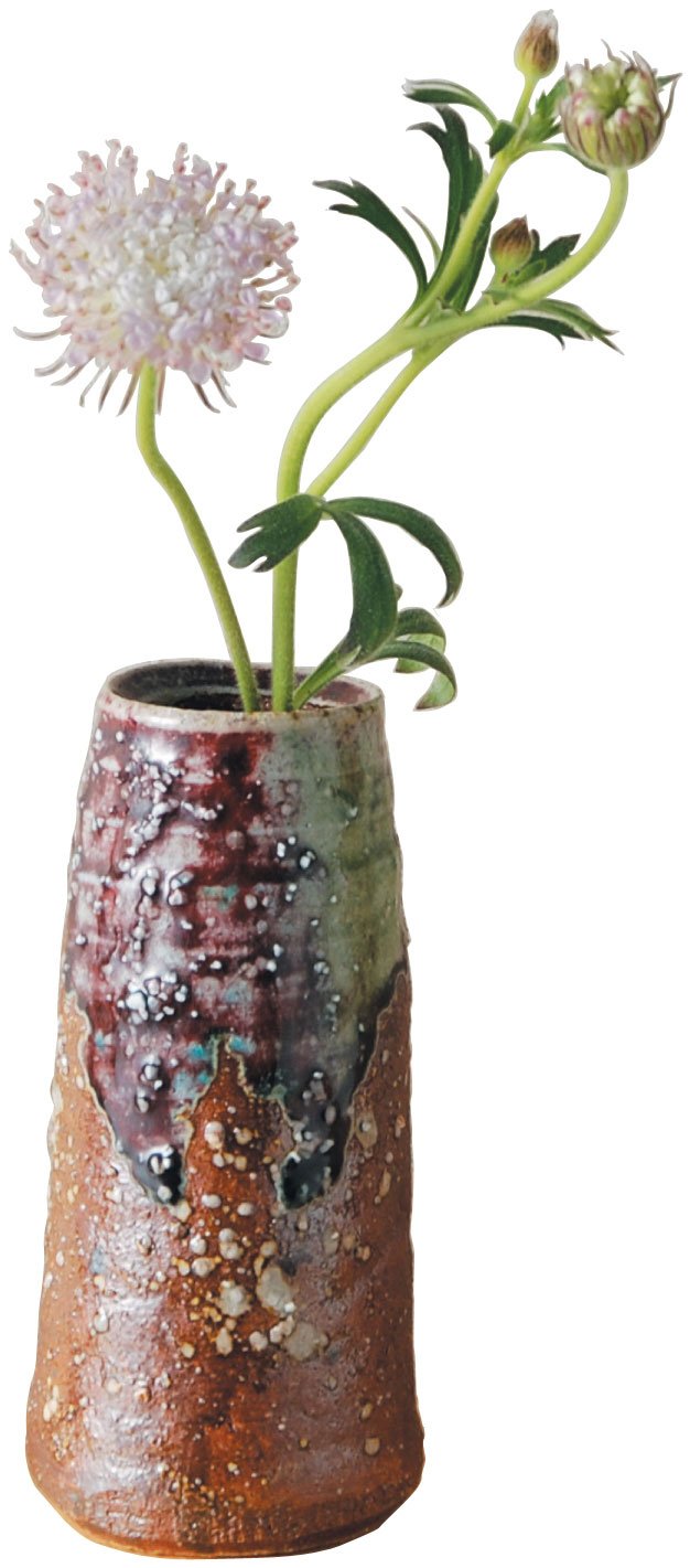 Shigaraki Nanban Flower Vase, Rustic Ceramic