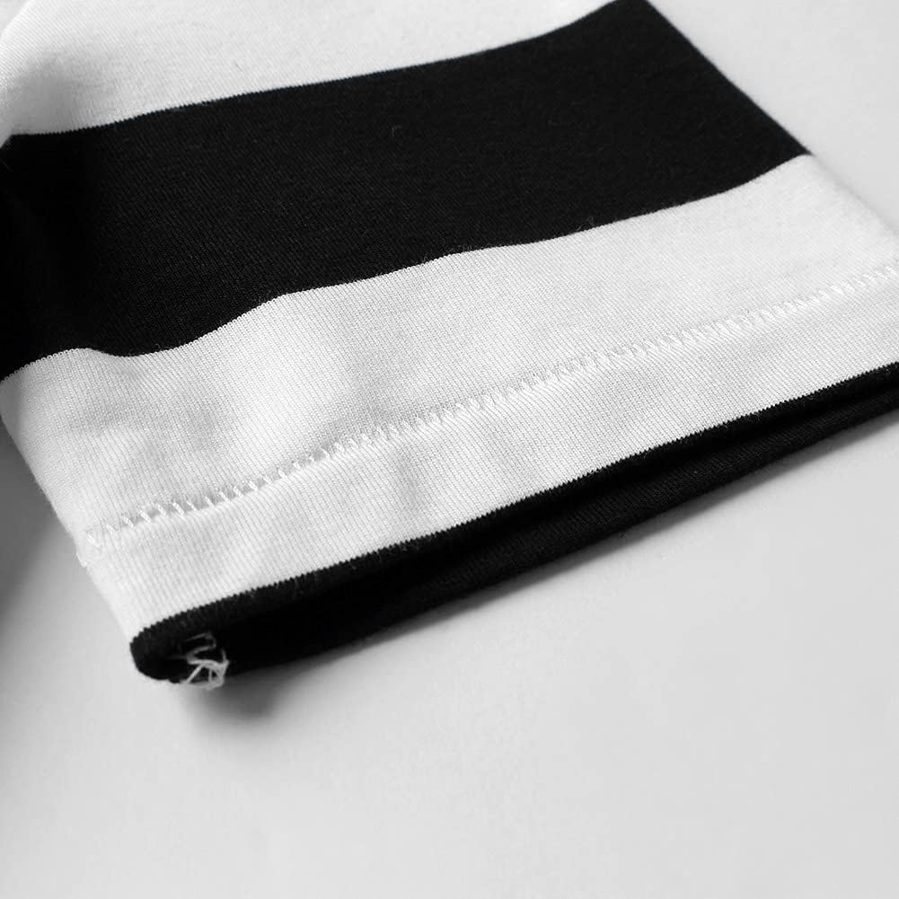 DILBYKE Boys Girl Short Sleeve Striped Crew Neckline T-Shirts Kid Tee, Cotton, 2-14Years, Loose Fitting - Image 5