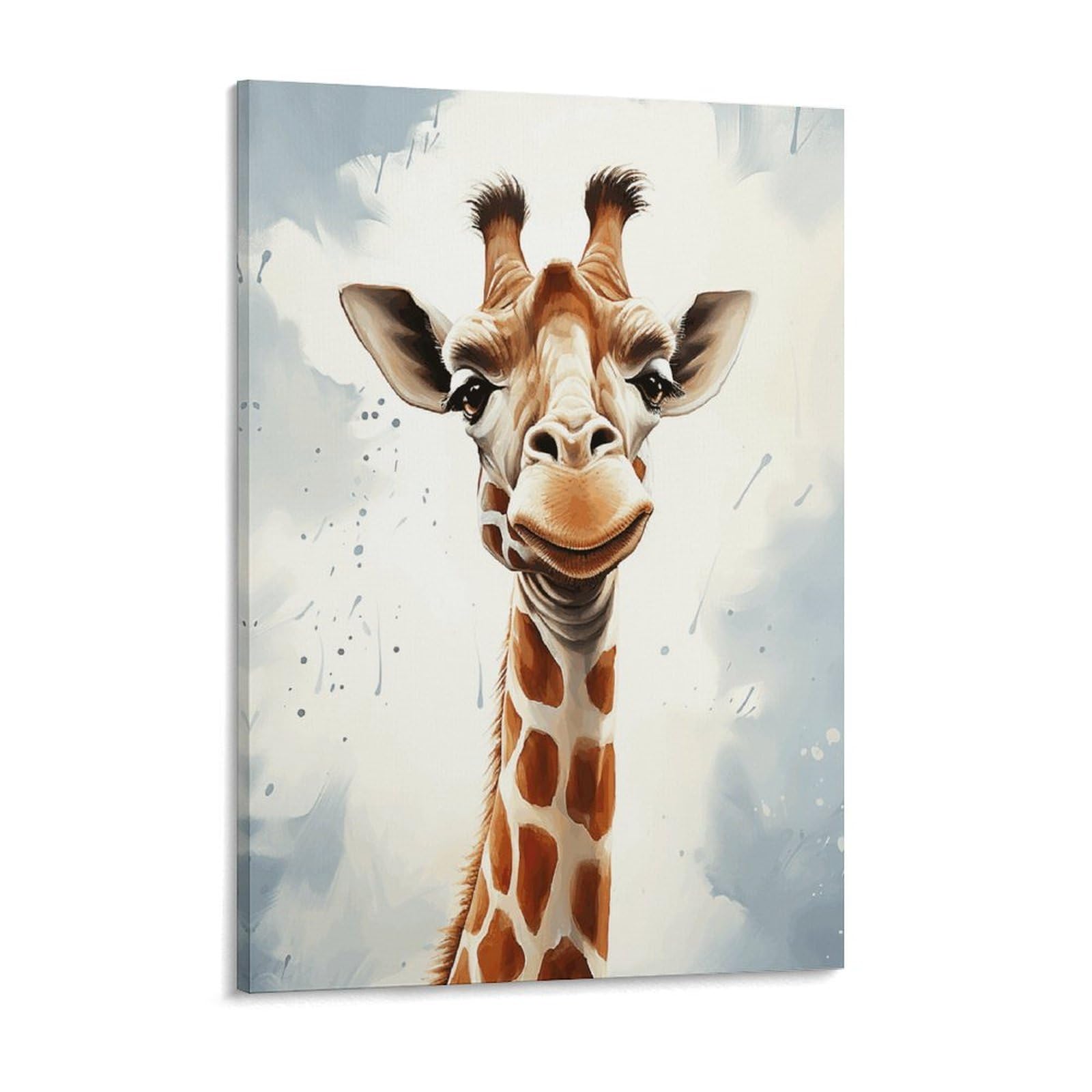 Clever Giraffe Canvas Wall Art for Bedroom 18x24inch Canvas Prints Artwork for Walls Modern Picture Artwork Painting for Living Room Aesthetic Wall Paintings for Bathroom Kitchen Office Decor