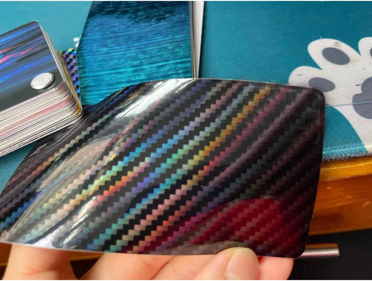 ECYC Ltd 1.31 x 5 Feet Gloss Carbon Fiber Vinyl Wrap Holographic Carbon Fiber Wrap Film Roll Vinyl Car Wrap Air Release Automotive Vinyl Wraps Car Decals Stickers