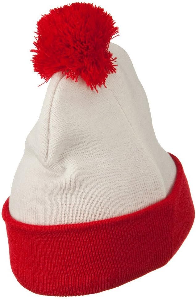 Unisex Acrylic Red White Long Beanie Waldo Costume Crown 8'' Deep Cap