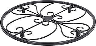 Metalowy stojak na rośliny, żelazny czarny uchwyt doniczkowy Stojak na rośliny Stojak na doniczki do wewnętrznego pojemnika na rośliny zewnętrzne, 30 cm