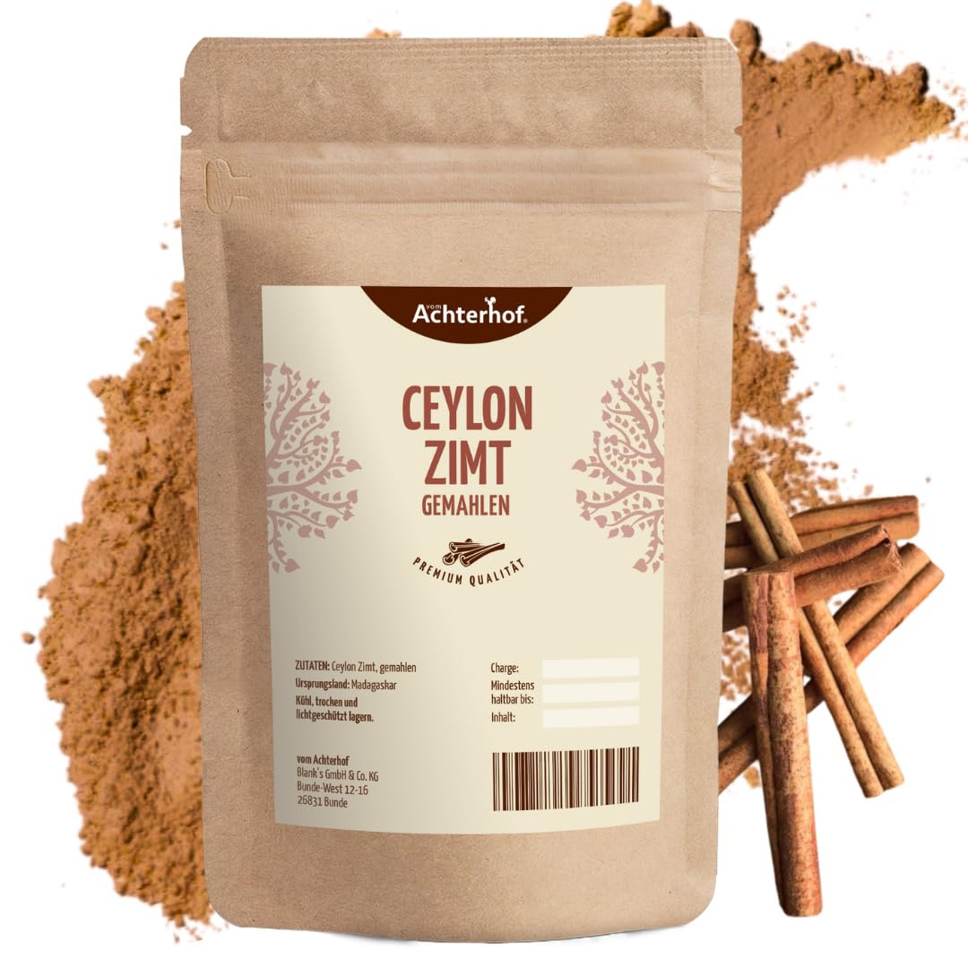 Ceylon Zimt gemahlen (1kg) mit wenig Cumarin in premium Qualität | 100% ECHTES Ceylon Zimt-Pulver