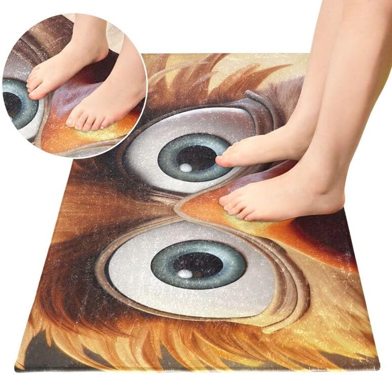 Miniatura 4 de Tapete antideslizante de pollo con ojos grandes, lavable a máquina, para la entrada de la puerta, baño y dormitorio, 39 x 20 pulgadas
