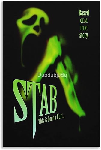 Yurzupre Póster de película de terror con texto en inglés "Scream Horror", impresiones artísticas para decoración de pared, decoración de