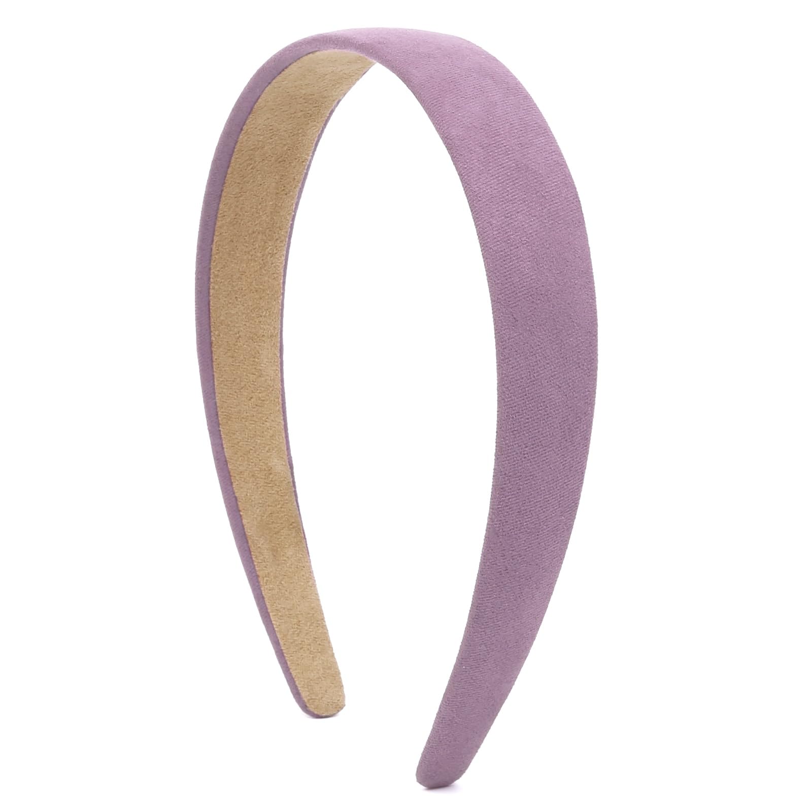 TERSE Purple Headband for Women 1 inch Wide Light Purple Women’s Headband Faux Sueded Cute Lavender Headbands for Girls
