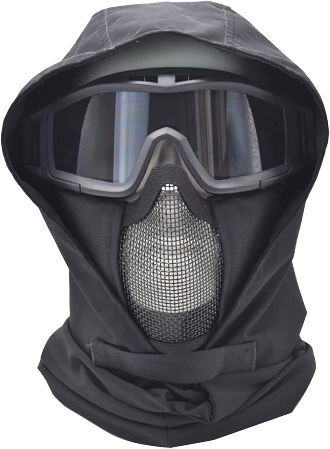Balaclava Wind-Resistant Face Mask Half-Face Air Gun Mesh Mask and Tactical Goggles,for Halloween and Air Gun Paintball Role Playing