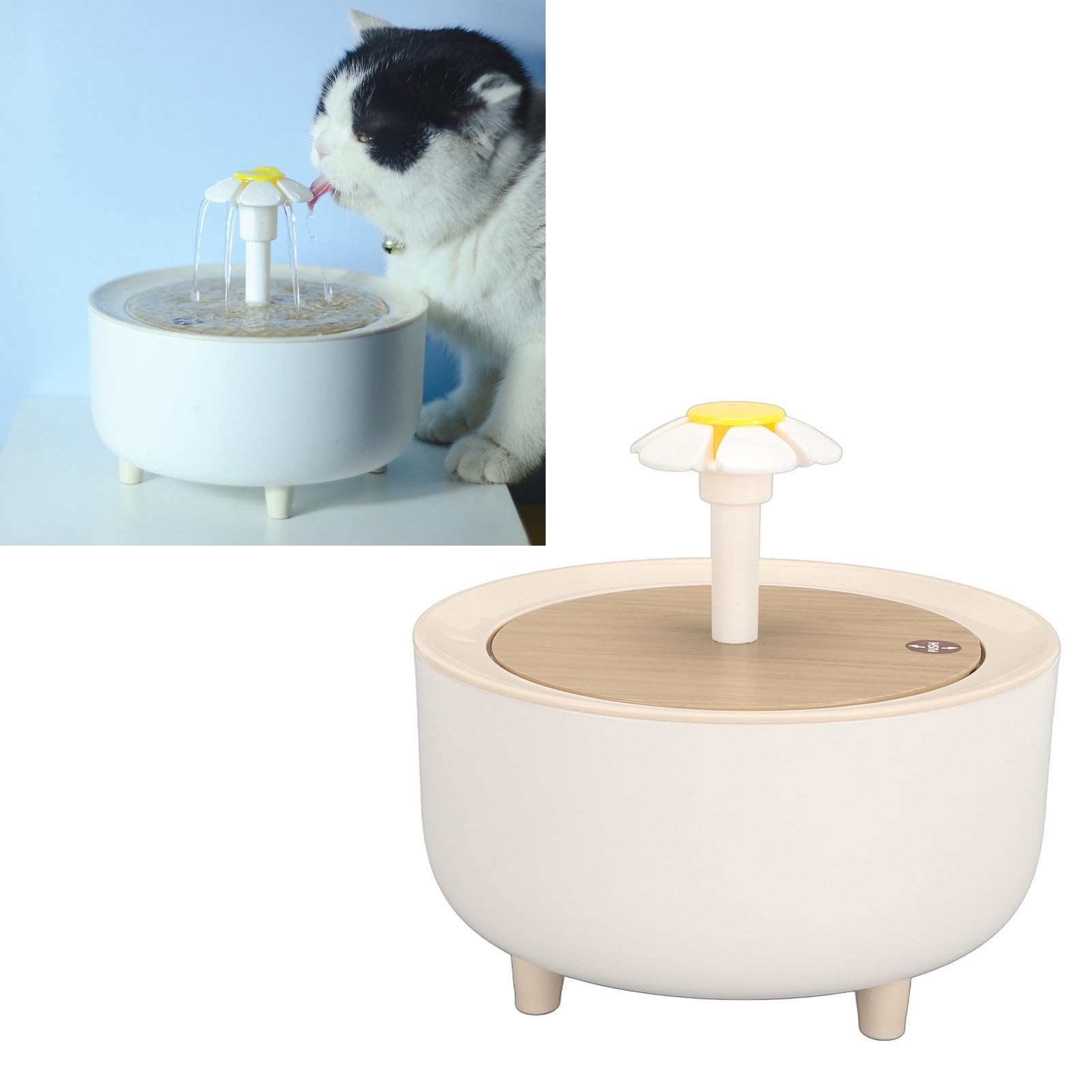 Fontana per Gatti di Filtraggio Automatico Intelligente da 2 Litri per Cani e Gatti con Interfaccia USB e Fondo Antiscivolo