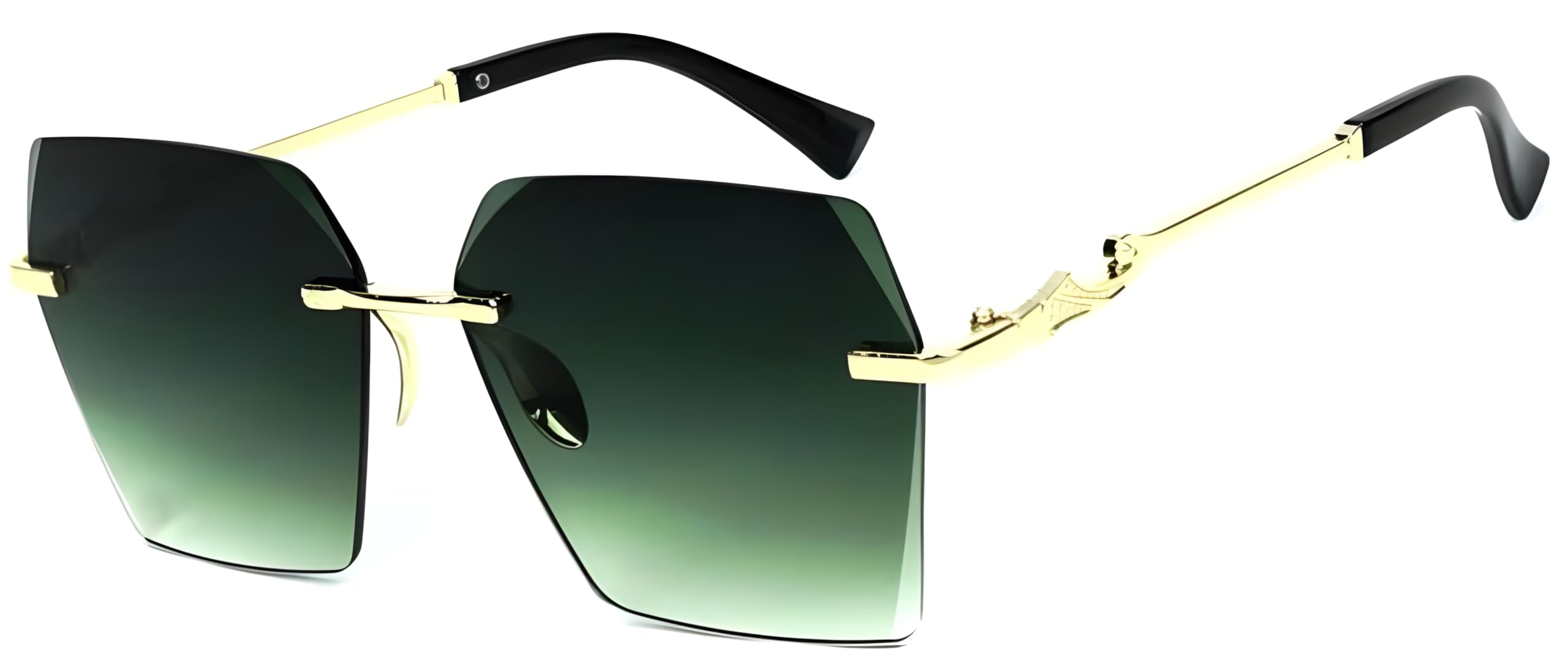 Square Sunglasses Free Size for Women Men Green vintage Italic design with full UV protection, offering comfort and protection for everyday wear Size Free (D-2, Green)-image-49