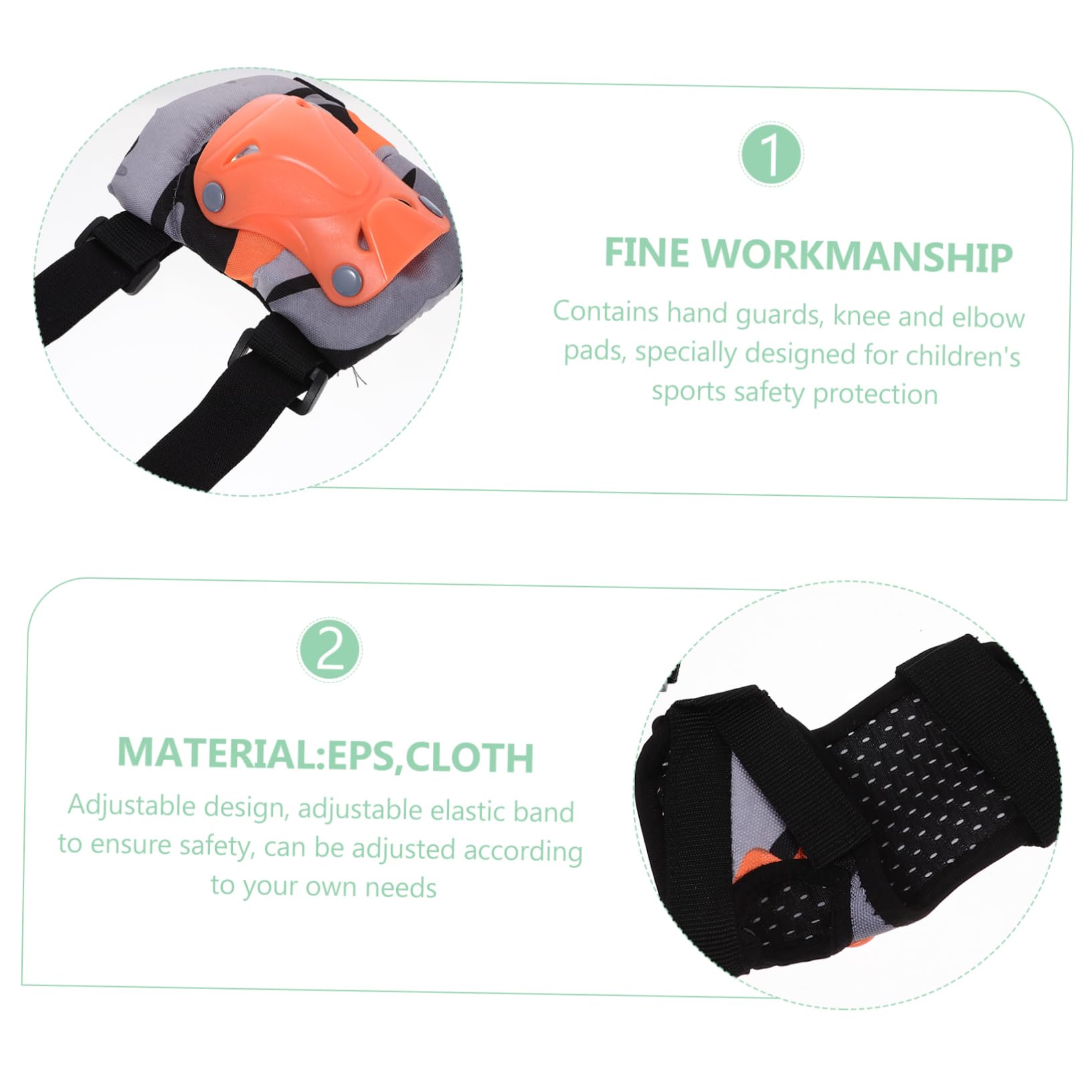 POPETPOP Sports Protective Gear Set for Boys and Girls Knee Sleeve Elbow Guard Palm Protector Comfortable Breathable