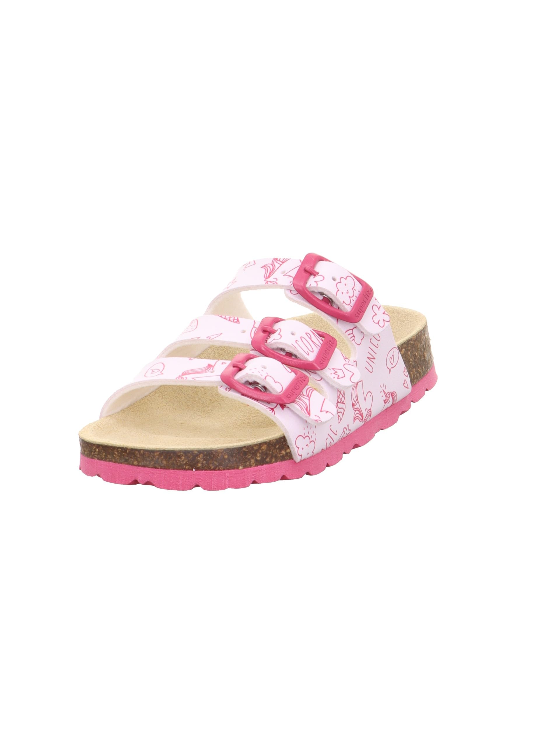Superfit Girls' Footbed Slippers, White Pink 1040, 41 EU Weit