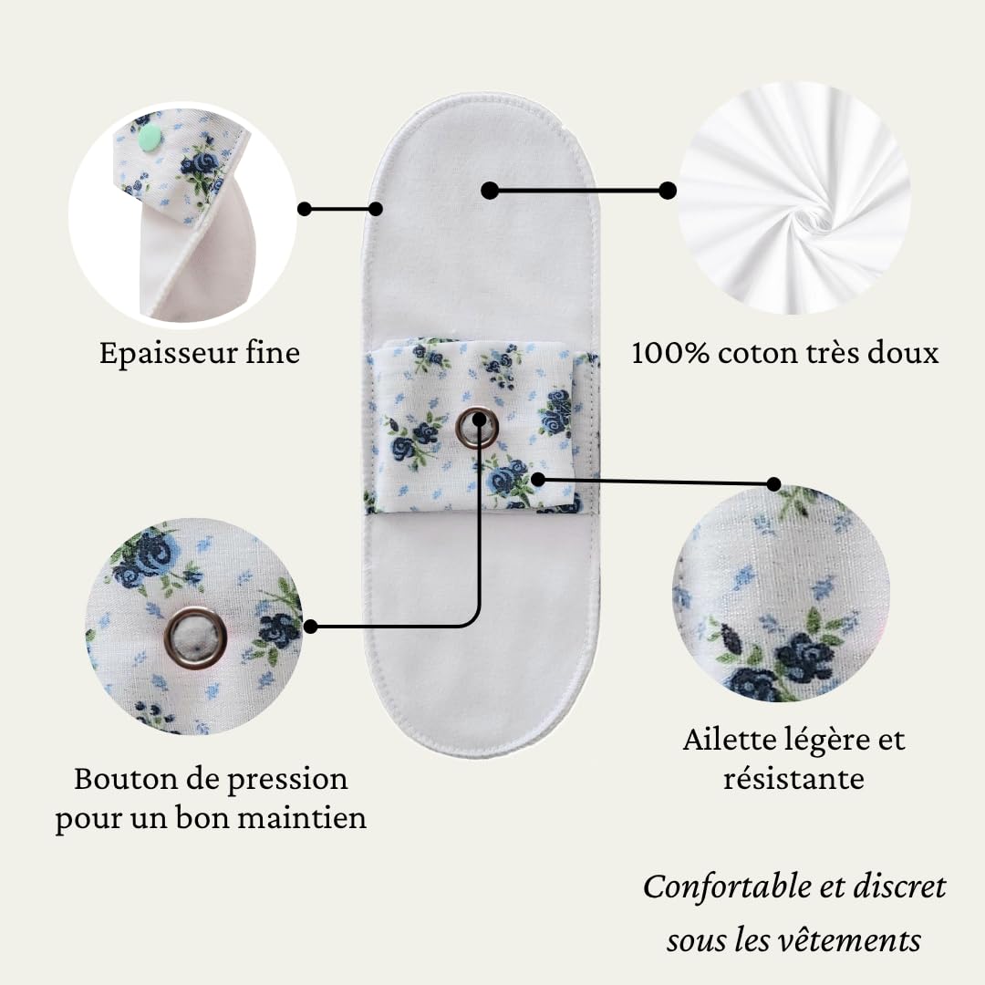 Lot de 5 Protège-Slips Lavables 100% Coton (XS) | Fait Main en France