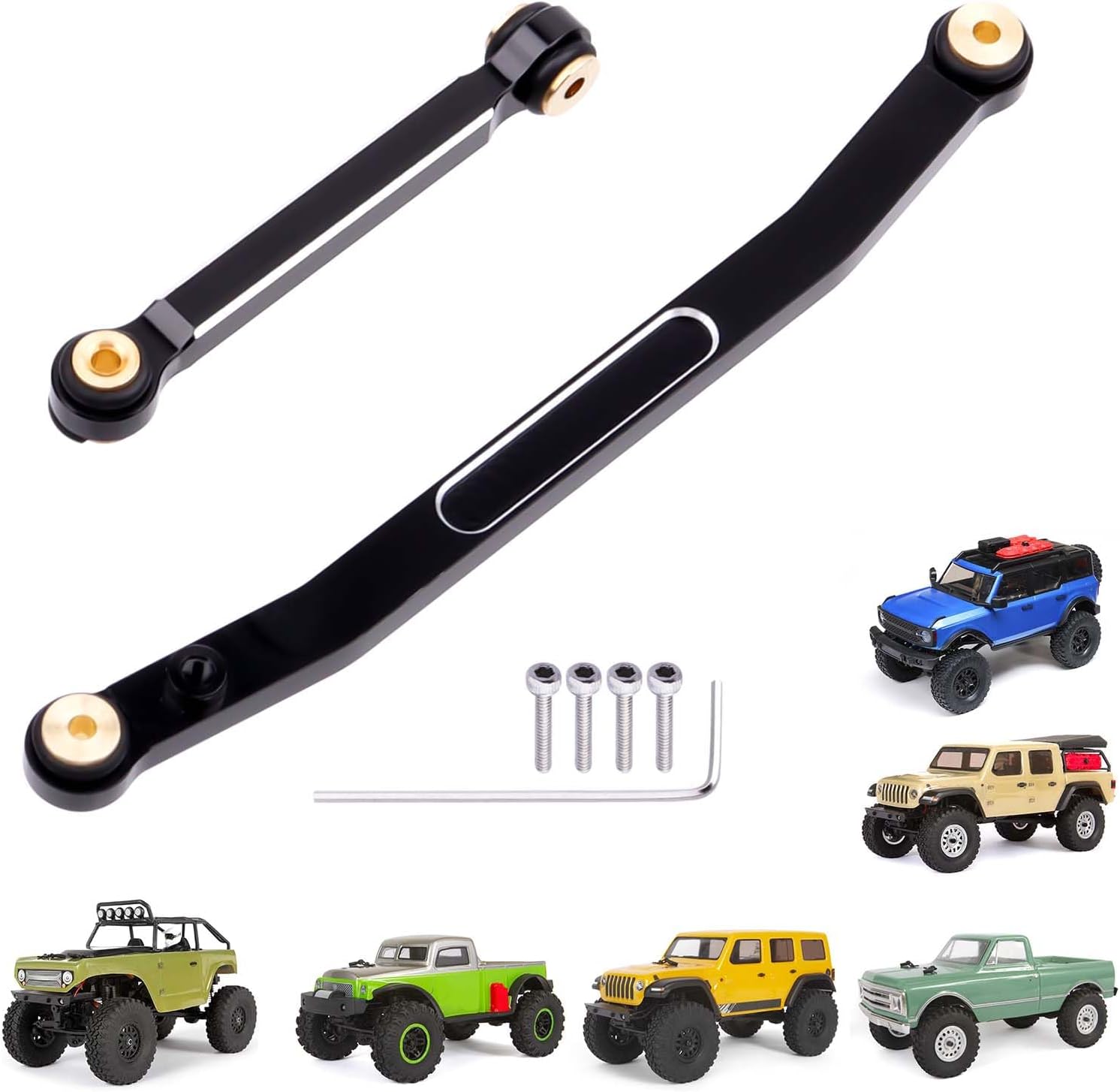 SCX24 Steering Links Aluminum Steering Rod Tie Linkage for Axial SCX24 C10 AXI90081 Deadbolt Bronco