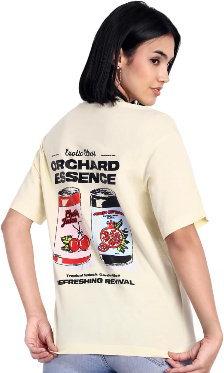 ECOTONIQUE Oversized Graphic Printed Women's Organic Cotton T-Shirt