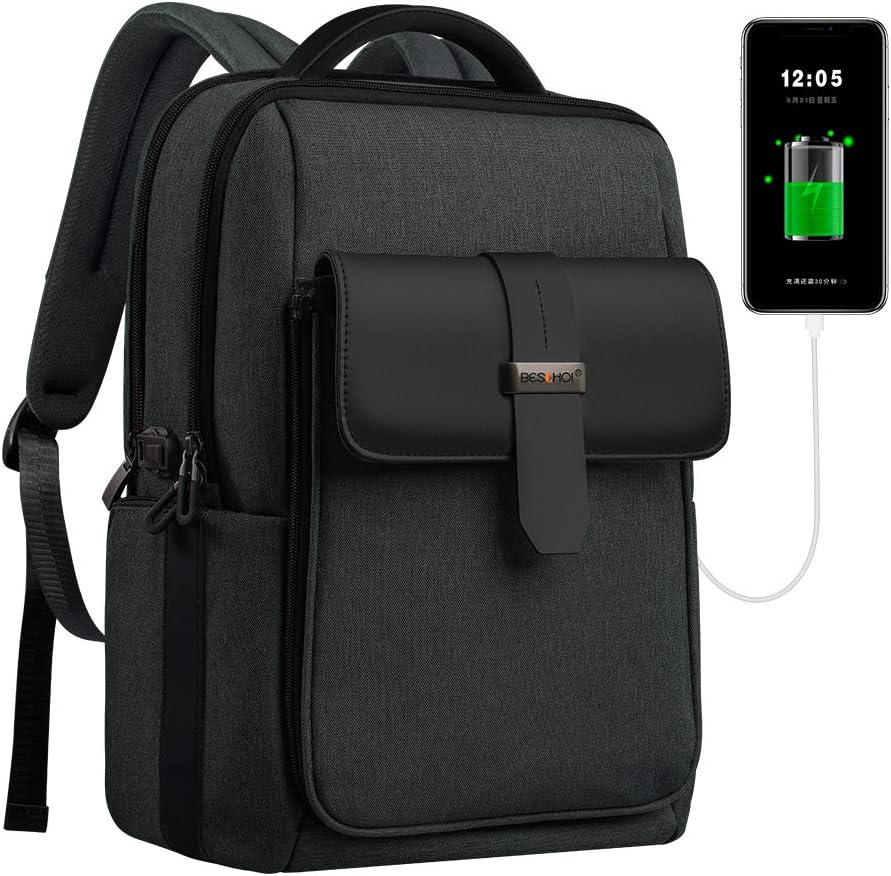 BESCHOI 15.6 inch Laptop Backpack Detachable Large Travel Backpack with USB Charging Port, Waterproof Outdoor Anti-Theft Computer Bag for Men and Women
