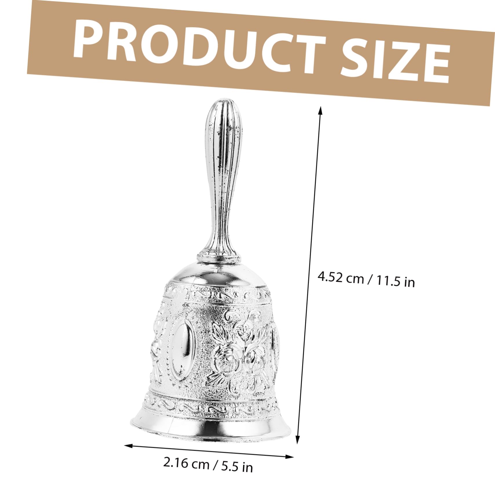 Operitacx 4 Piezas Campana de Mano Retro de Metal para y Escuela Timbrador de Servicio Campana de Decorativa para Eventos y Comidas