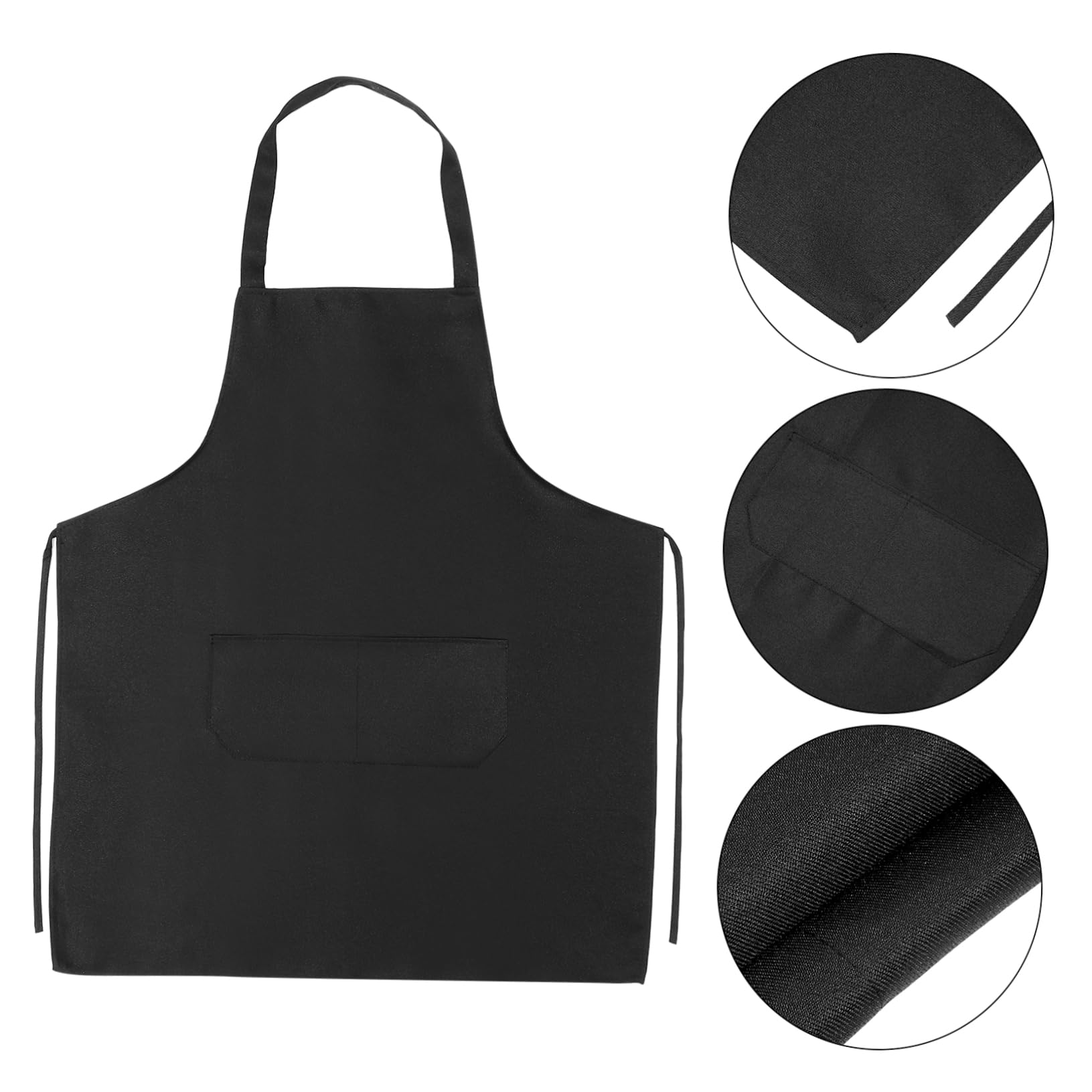 Luxshiny 10 Stück-pack Küchenschürze aus Polyester mit Taschen Schwarz