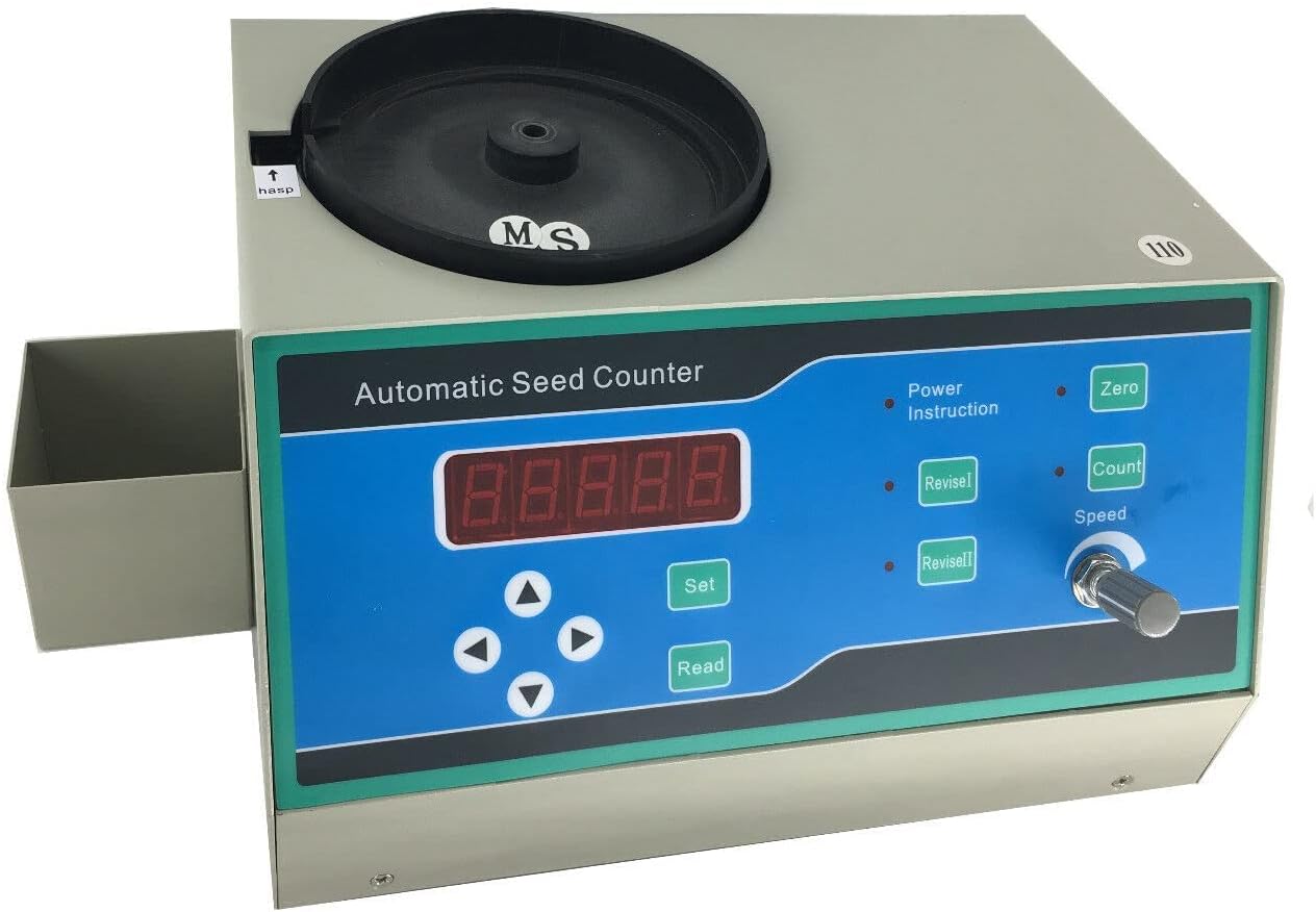 LED Seed Counter Device Machine Microcomputer Automatic Seeds Counting Instrument Equipment for Large Medium and Small Seeds with 2 Sample Plates