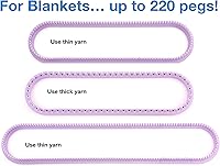 Vista 3 de Authentic Knitting Board Telar multi-tejido ajustable, piezas de enganche, calibre pequeño y grande