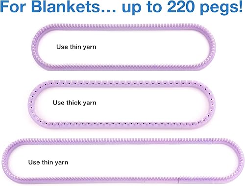 Miniatura 3 de Authentic Knitting Board Telar de punto múltiple ajustable, piezas a presión, calibre pequeño y grande