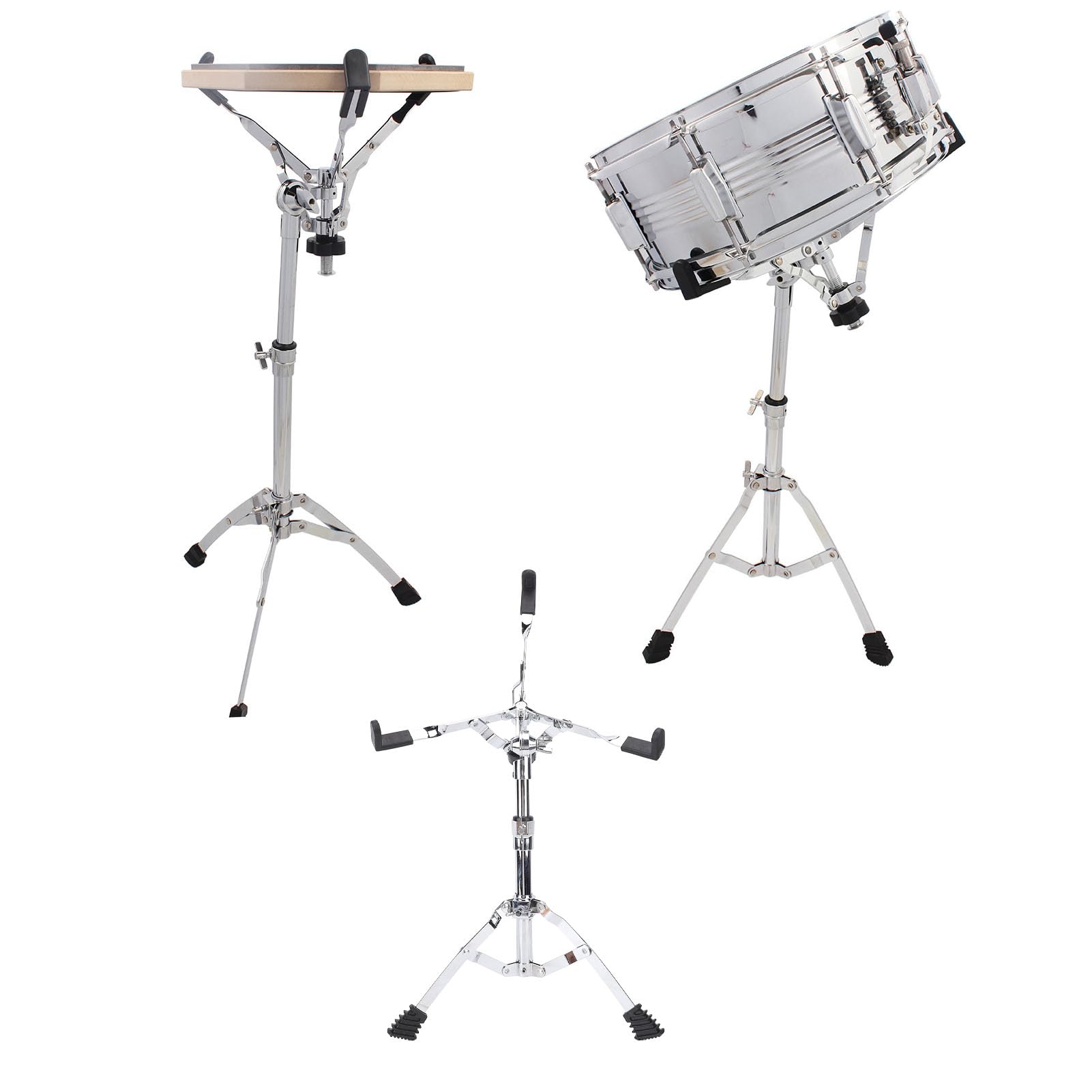 ZIZEV Snare Drum Stand, Stainless Steel Double Support Tripod 21.65-23.62in Adjustable Height, Portable Drum Practice Pad Stand for 14 to 10in Snare Drum, Drum Pad, Handpan Drum