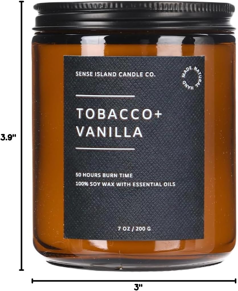 Tobacco Vanilla Wood Wick Candle for Men