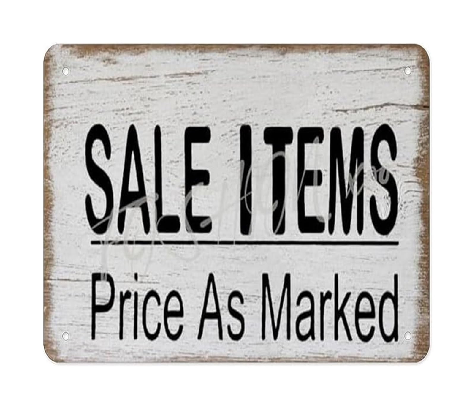 MQXFCZUX Vintage As Marked Sign Rustic Metal Tin Plaque Decor for Store Front Boutique Shop Market Vendor 8 X 12 in