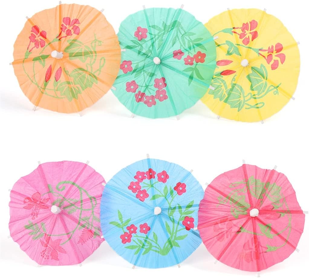 30pcs Paper Mini Tropical Parasols Drinks Accessories Cocktail Decoration Wedding Party Supplies (Color : Paper, SizeX : 10x8.5cm)