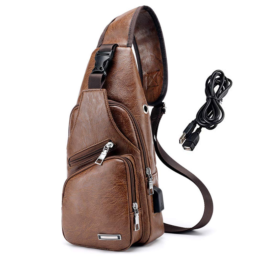 leather sling backpack