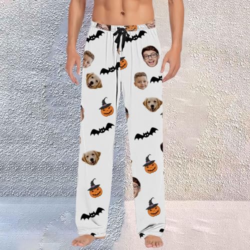 Halloween Pajamas Women Men Personalized Pajama Pants With Photo Face Custom Pj Bottoms Funny Sleepwear3
