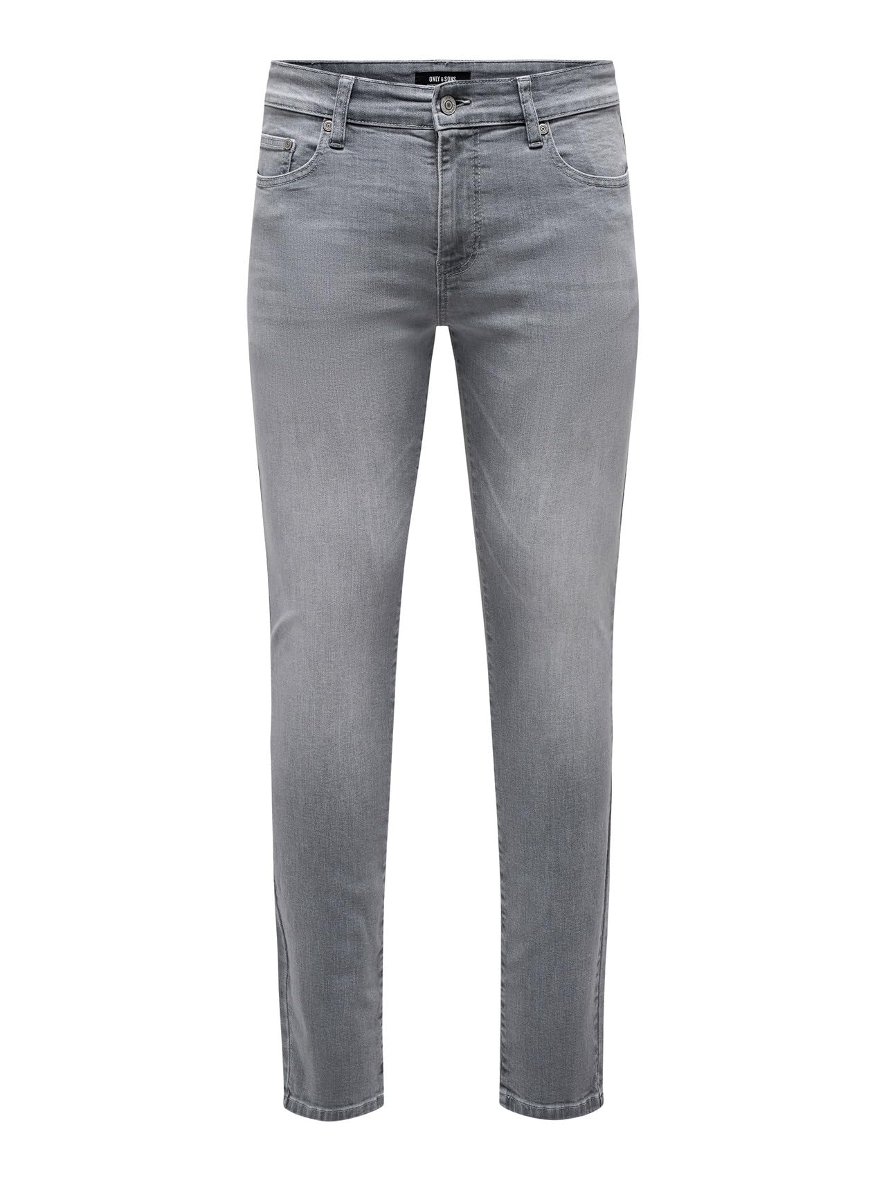 ONLY & SONS Men's Slim Fit Jeans, Light Grey Denim, 29 W/32 L