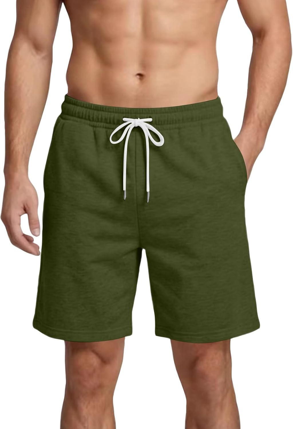 Ymosrh Men's Casual Shorts Elastic Waist Drawstring Summer Beach Vacation Shorts S-5XL