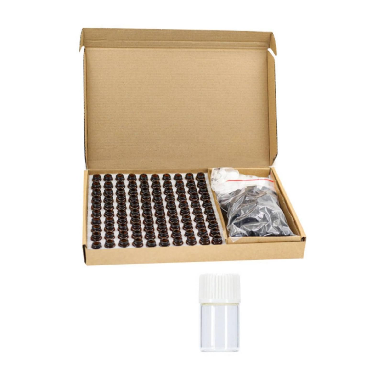 Harilla 100 Pezzi Flaconcino in Vetro Ambrato Flaconcino Compatto Flacone con Etichetta per, 2ml, style to 13