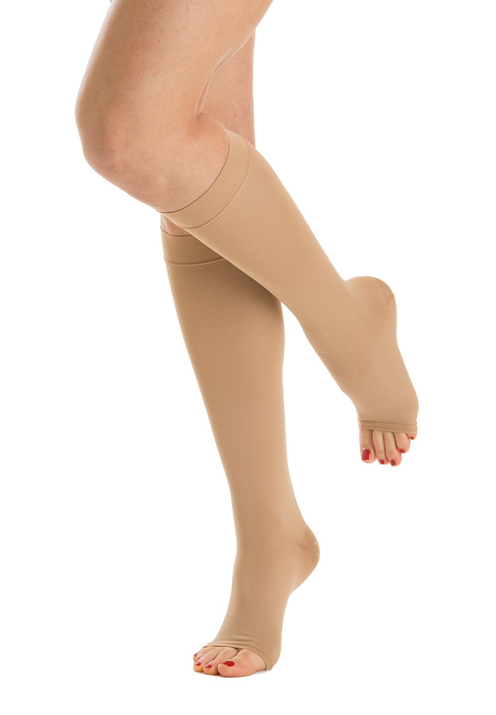 Relaxsan M2150A (Beige, Gr.3) Medizinische Kniestrümpfe abgestufte Kompression Klasse 2 - K2 offene Zehe