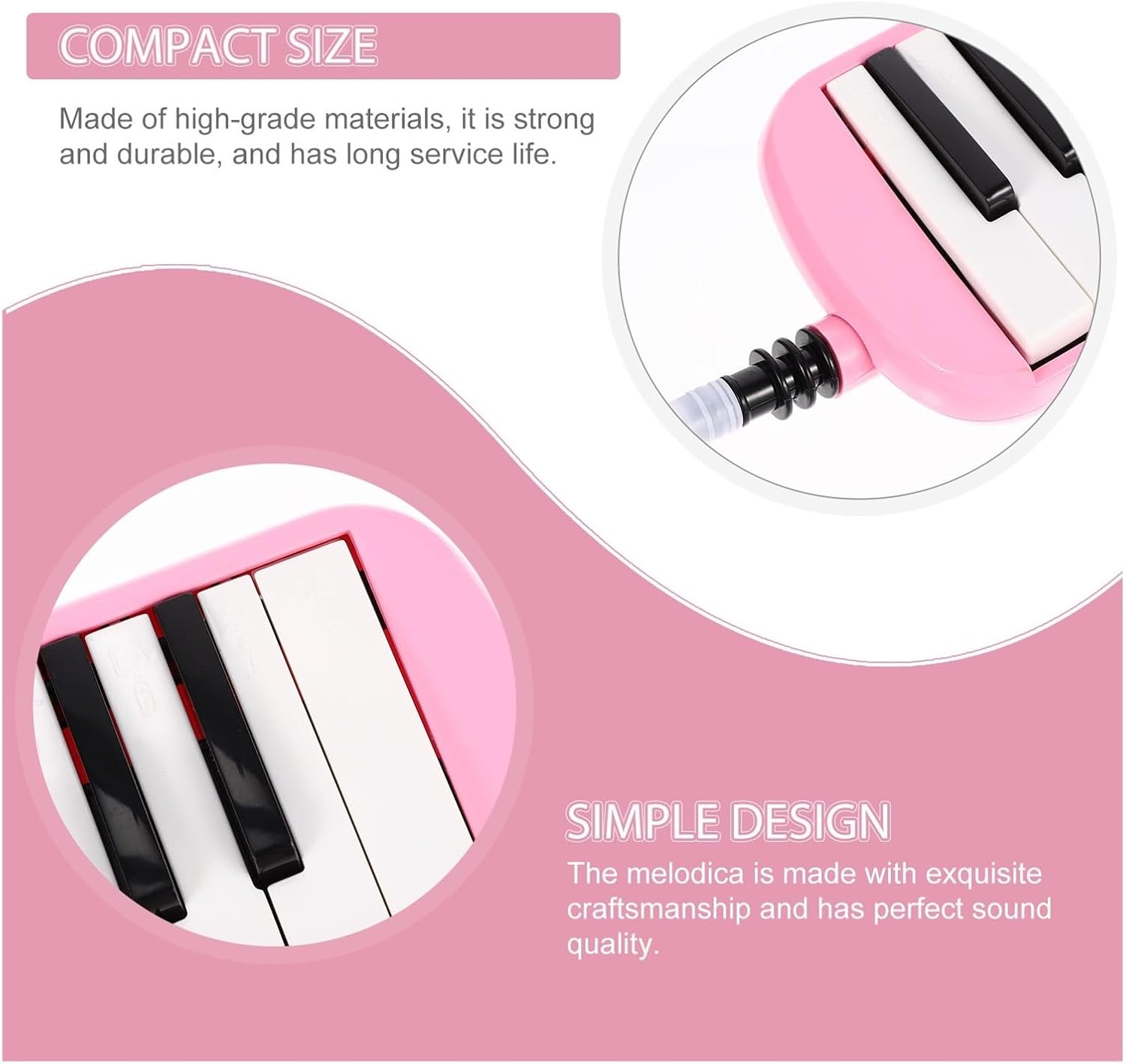 Melodica Harmonica Music Education for Kids Melodica Instruments Portable Funny Children Nylon Air Piano Keyboard(Black)
