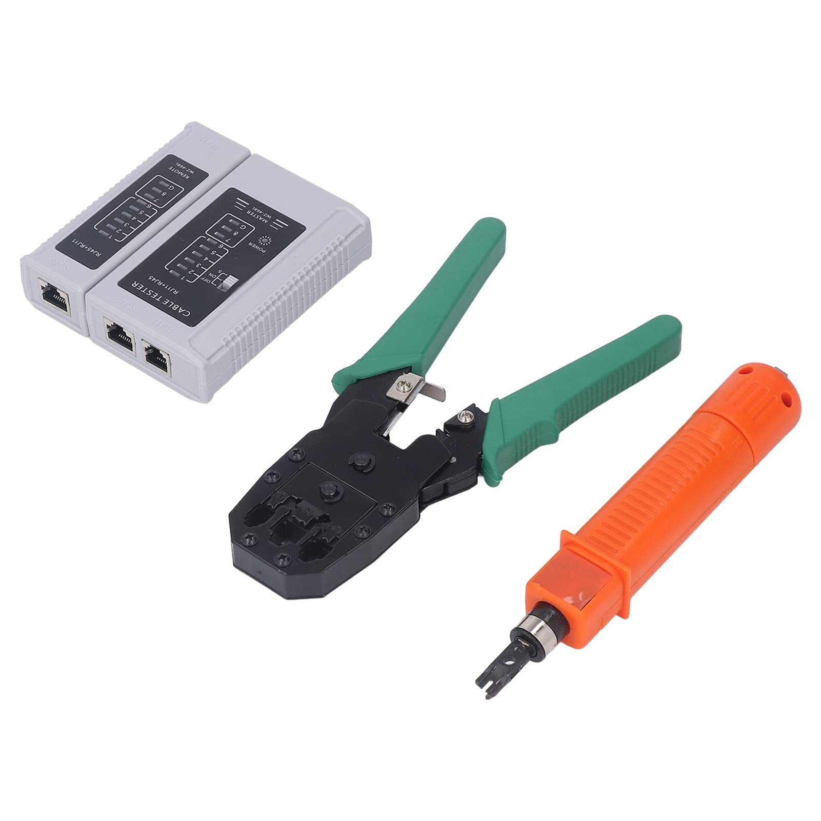 Kit d'outils de réparation réseau avec pince à sertir RJ45, dénudeur de fil et testeur de câble pour Cat5 Cat5e Cat6
