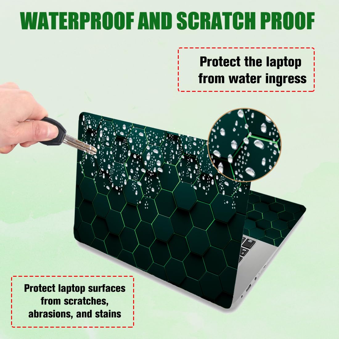 PLIGREAT 15 pollici Laptop Pelle Adesivo Cutable Universale Rimovibile Impermeabile Laptop Art Sticker Tecnologia Alveare
