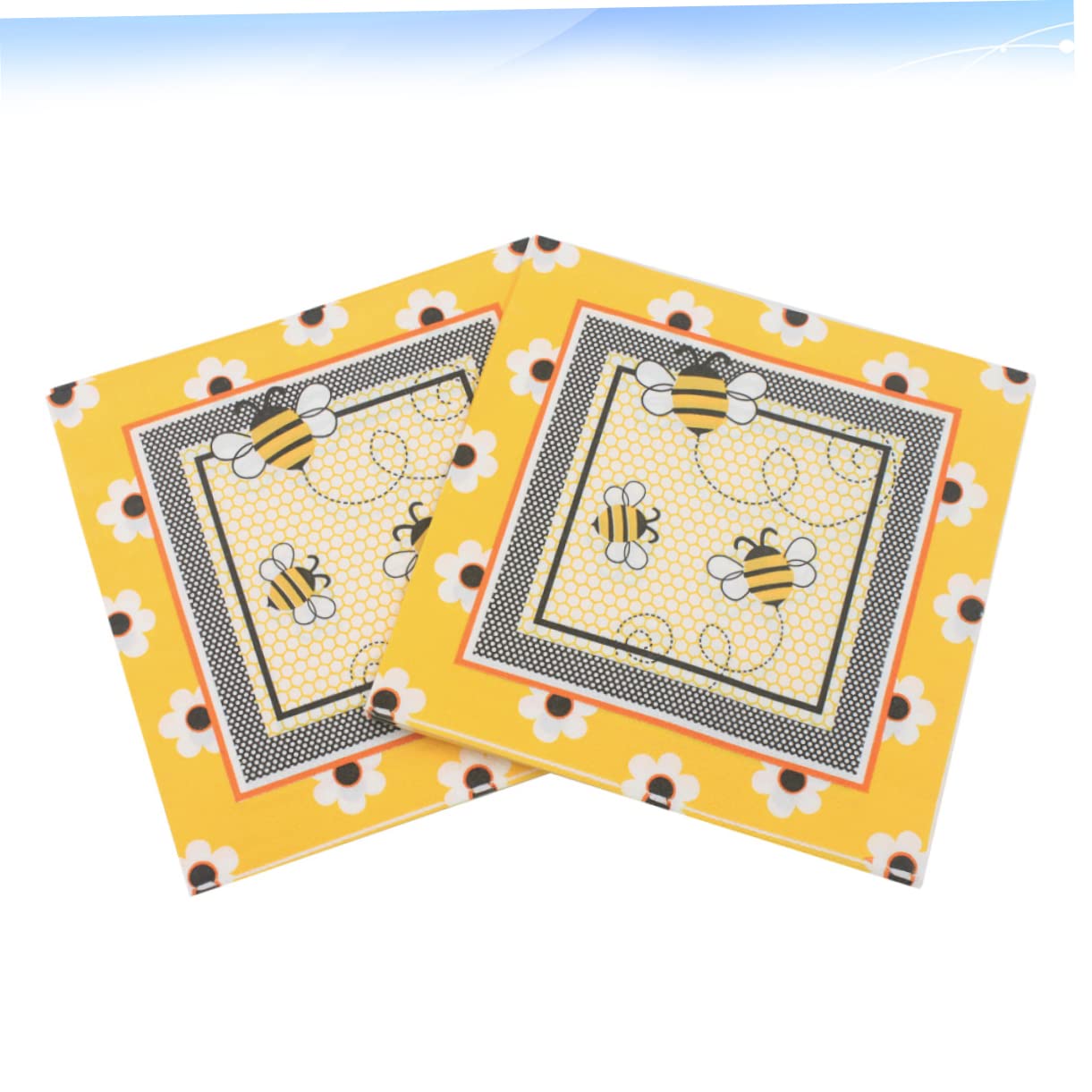 Papierservietten mit Bunter Bienenmuster Druck, 2-lagig | Partyartikel Stoff, für Hochzeit und Bankett, 33x33cm, 100 Stück, Schönes Design