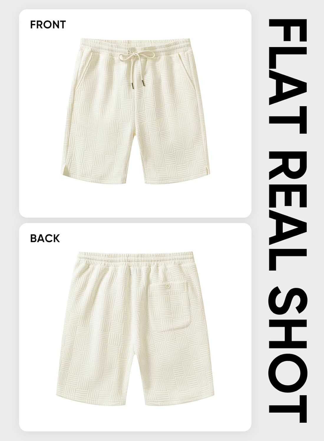 JMIERR Men's Shorts Casual Stretch Solid Short Elastic Waist Drawstring Lightweight Textured Summer Shorts - Image 9