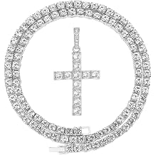 HH BLING EMPIRE Gold/Silver Diamond Cross Pendant Necklace for Men Women-Iced Out Chains with Cross Necklace 24 Inch
