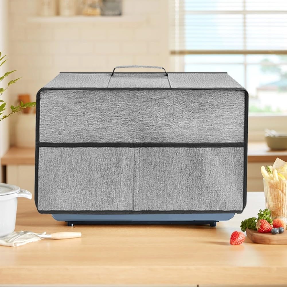 Housse de protection anti-poussière pour fours à micro-ondes, intérieur rembourré avec poignée supérieure facile à manipuler pour une utilisation sans effort