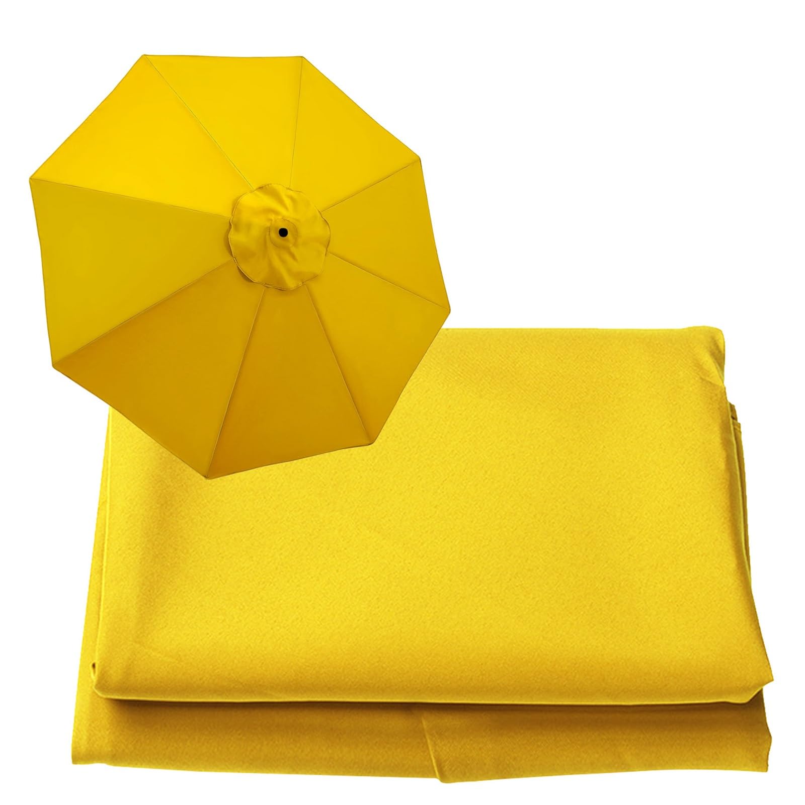 6.5ft 9ft 10ft Replacement Parasol Canopy, Garden Parasol Replacement Cloth, 6-Ribs/8-Ribs Fabric Canopy Cover, UV 30+ Protection Umbrella Replacement Cover(Thickness:Yellow,Size:6.5ft-6Arms)