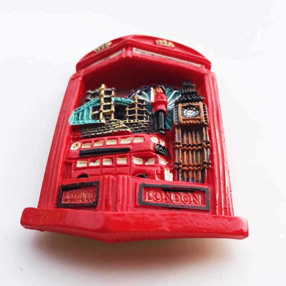 London UK 3D Cabina telefonica frigo magnete souvenir regalo, resina fatta a mano Londra frigorifero magnete collezione decorazione casa e cucina